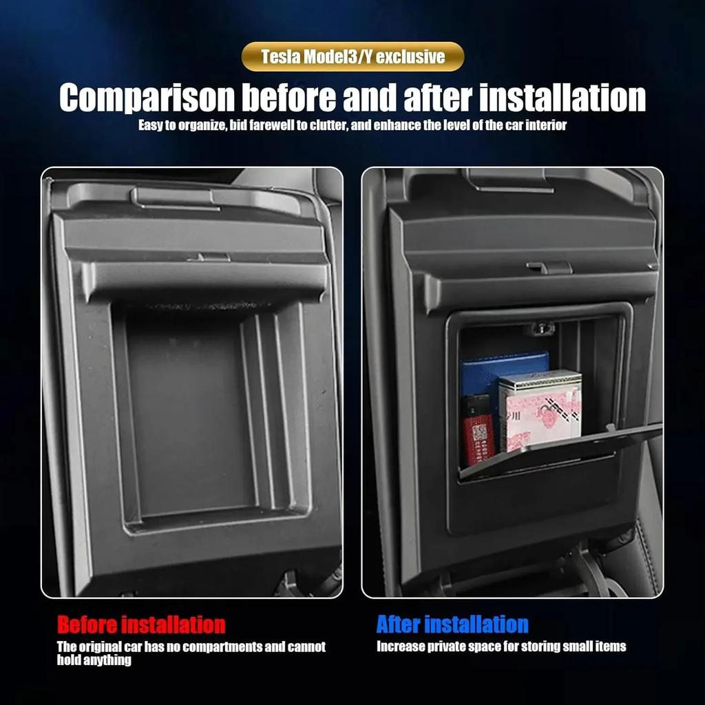 For Tesla Model 3 Model Y 2025 2025 2025 Car Center Console Organizer Armrest Hidden Storage Box Car Storage Accessories