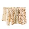 Cotton Swaddle Blanket Baby Blanket Floral Print Muslin Diaper Swaddle New Born Crinkle Fabric Baby Born Stroller Cover