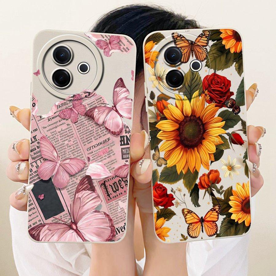 For Vivo Y39 Y300i 5G Phone Case Cute Rabbit Liquid Soft Silicone Bumber Shell For VivoY300i V2444A Capa Y 39 5G Back Cover