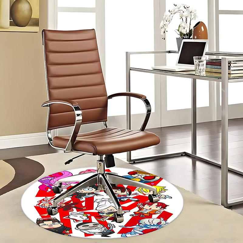1pc Anime Cartoon Design Round Carpet  Office Chair Mat, NonSlip Rug for Home Decor 80cm