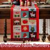 1PC Santa Pattern Festivals Rectangular Holiday Jacquard Dining Decor Ball Tassel Rustic Table Decor Kitchen 2 Sizes