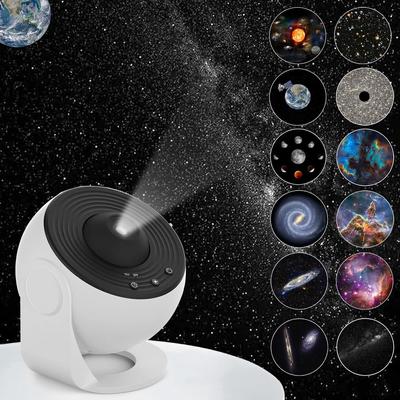 Projetor Galaxy, 13 em 1 Planetário Estrela Projetor Realista Céu Estrelado Luz Noturna com Sistema Solar Constelação Lua para Crianças Adultos