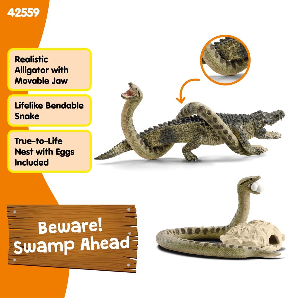 Schleich Faună sălbatică Anaconda și Crocodil 42559