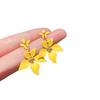 Yellow-colored Flower Earrings - Luxurious and High-end Style, Sweet and Elegant, Suitable for All Occasions and Versatile In Wear.