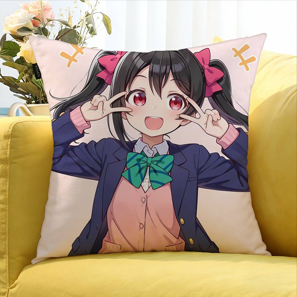 Yazawa Nico Love Live Anime Girl Various Sizes Square Pillow Case For Car Home Bedchamber Decor