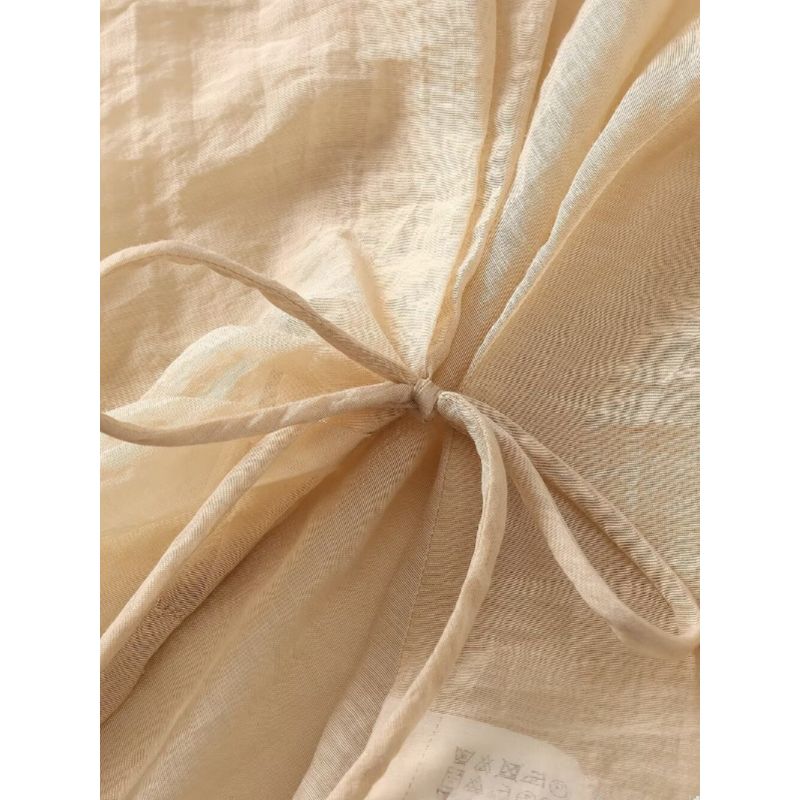 Kaslead New Arrival Women's Fashion Style Fashion Casual Minimalist Translucent Double Breasted Shirt 9878063