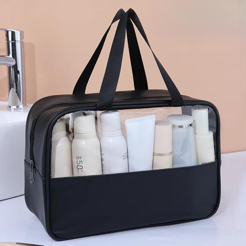 Portable Travel Cosmetic Bag Women Transparent Makeup Bag Large-Capacity Bath Wash Bags Multifunctional Waterproof Storage Pouch