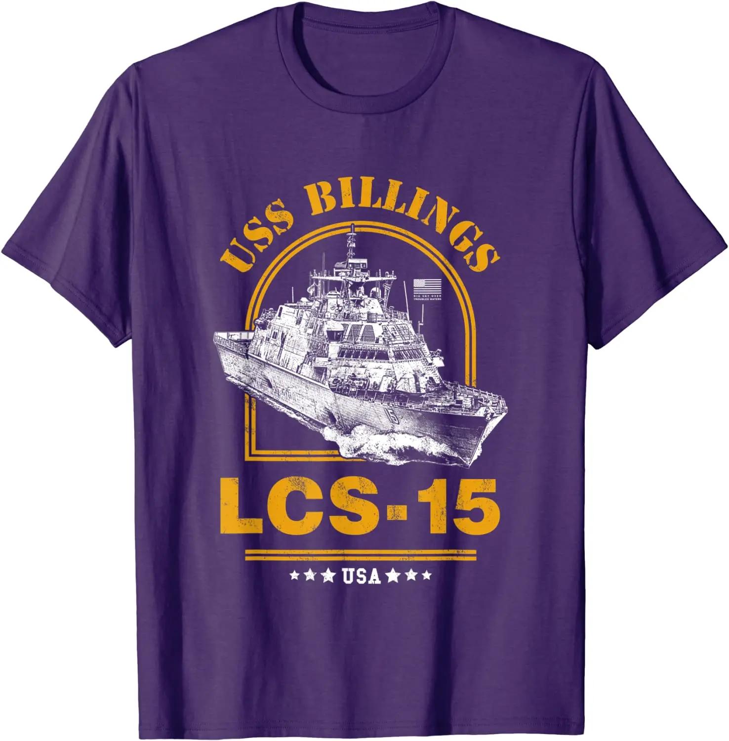 

Naval Freedom-class USS Billings (LCS-15) Littoral Combat Ship T Shirt. New 100% Cotton Short Sleeve O-Neck T-shirt Casual Top 4XL