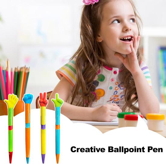 Gesture Topper Press Ballpoint Pen Rock Paper Scissors Top Quick-Drying