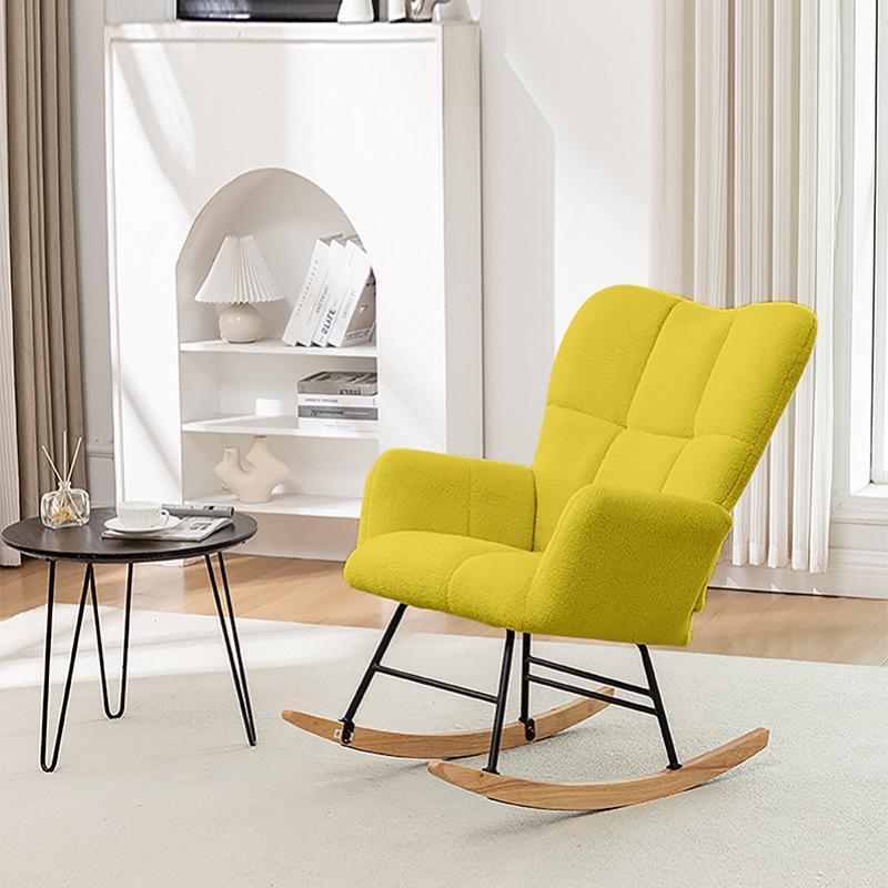 Nordic Lambswool Rocking Chair for Home & Bedroom Leisure