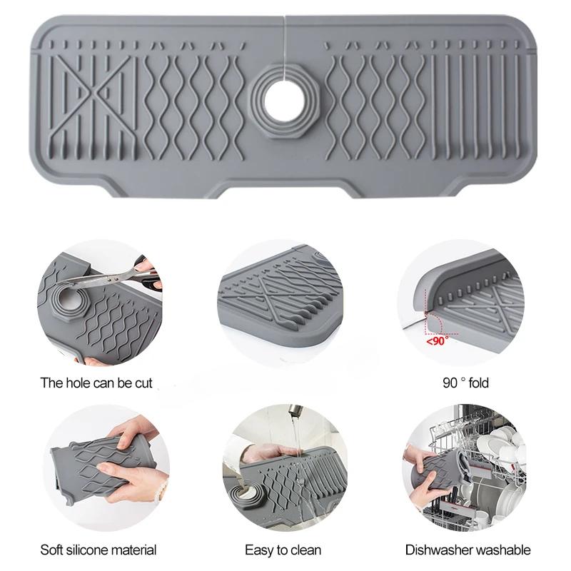 Kitchen Sink Splash Guard Faucet Mat Splash Catcher Multipurpose For Kitchen Dish Drying Mats