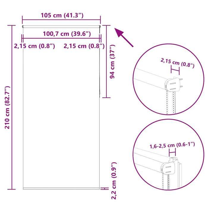 VidaXL Store enrouleur occultant largeur du tissu 100,7 cm polyester 4011181
