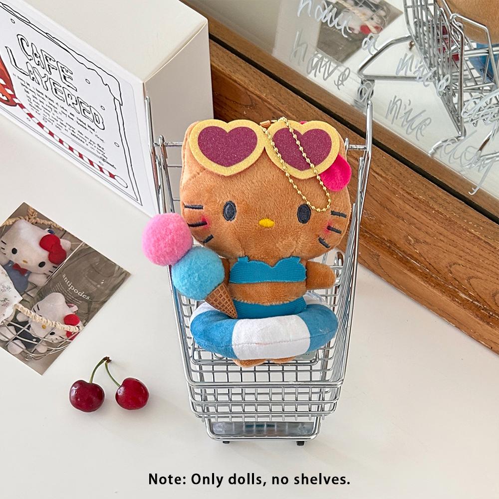 Sanrio Hawaii Swimming Ring Hello Kitty Plush Toys Pendant Backpack Keychain Cute Plushies Doll Decoration Holiday Gifts