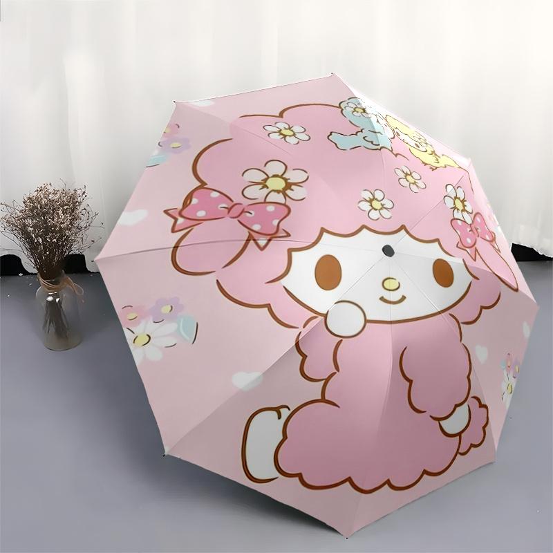 1pc My Melody Automatic Opening Folding Umbrella with 8-Bone Iron Frame for Outdoor Use, Perfect Gift for Fans, Travelers, Everyday Use, and Festive O