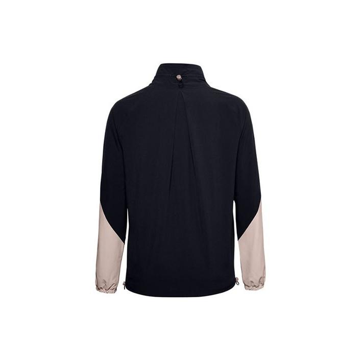 Under Armour Recover Woven Jacket Logo Print Color Block Woven Jacket Women Jacket Black 1360569-001