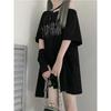 Y2k Girl Letter Print Off Shoulder Punk T-shirts Women Casual Street Black Gothic T Shirt Harajuku Streetwear Aesthetic