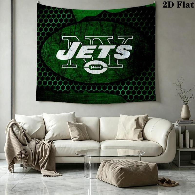New york jets Logo Wall Tapestry Aesthetic Wall Hanging Printed Fabric Blanket Decorative Tapestries for Bedroom Living Room Home Decor