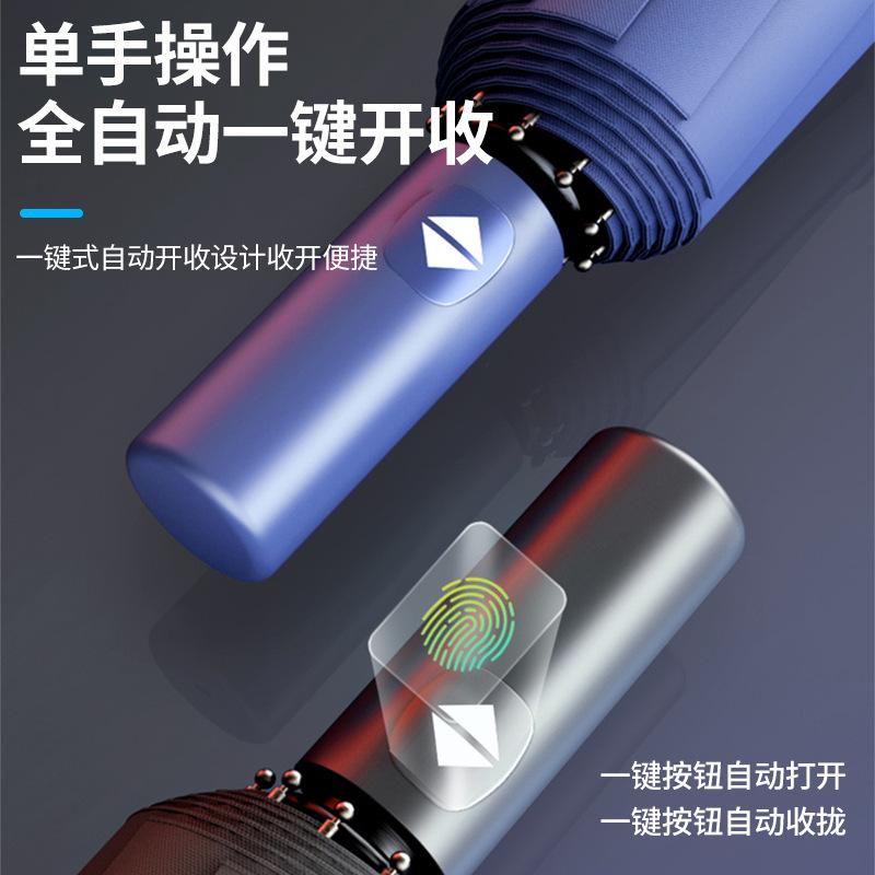 Storm-resistant automatic sun umbrella, weather and rain dual-purpose sun protection, UV protection, folded large sturdy umbrella for men