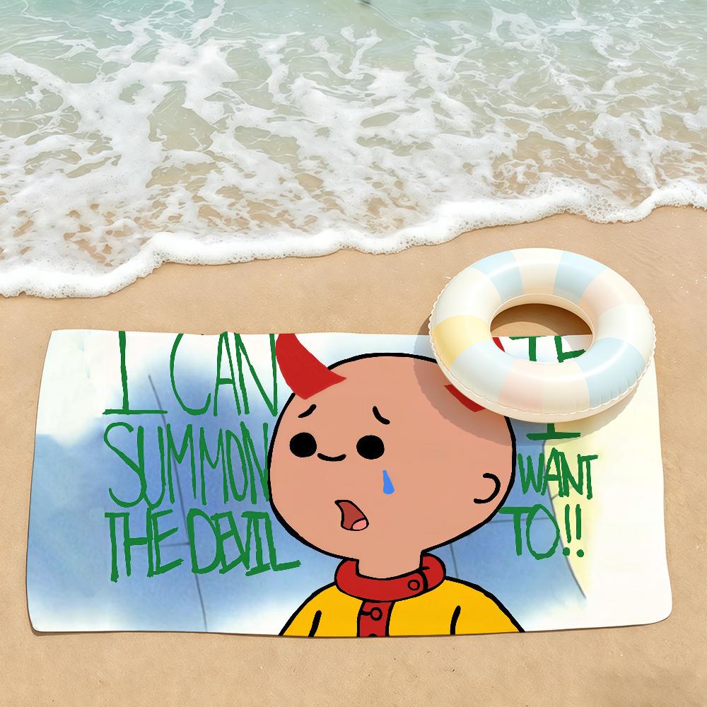 Cartoon cute C-Caillou Towel Drying Bath Towel Applicable To Light Swimming Camping Yoga Beach Out