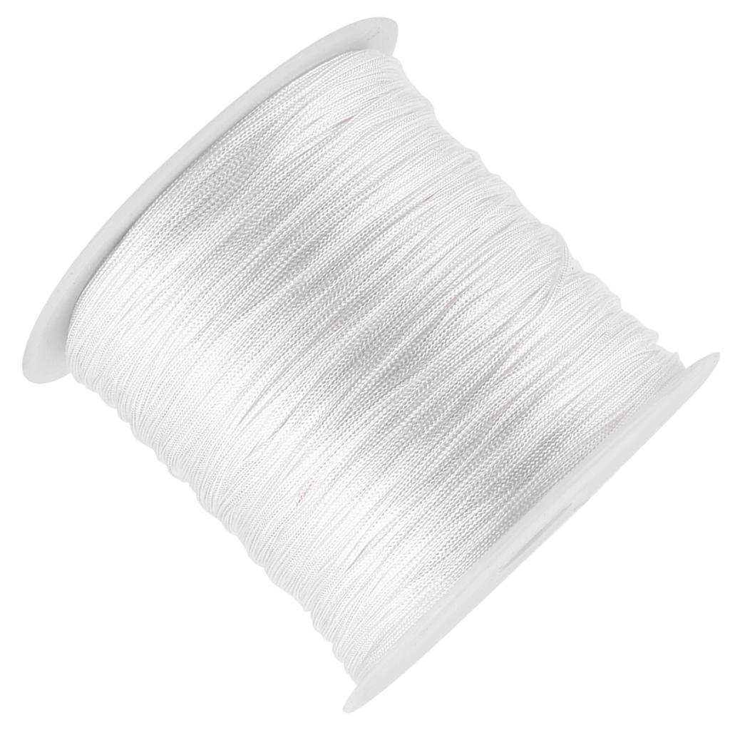 100M x 0.8mm Nylon Chinesischer Knoten Kordel Rattenschwanz Makramee Shamballa Faden Schnur Weiß