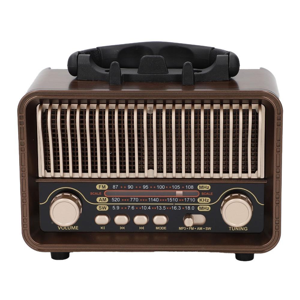Wood Grain Full Band Radio Bluetooth 5.4 Retro Radio Portable Bluetooth Speaker  Home Use