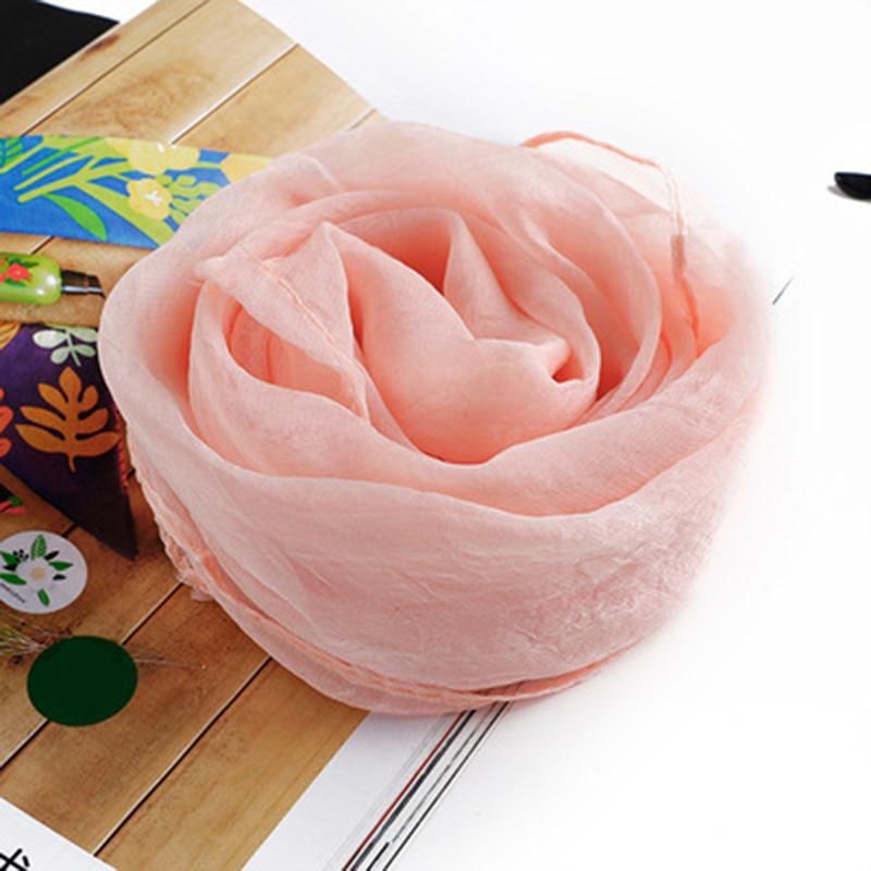 Square Color Solid Chiffon Korean Silk Scarf 70x70cm Summer Sunscreen Thin Transparent Gauze Neck Protection Womans Shawl P71