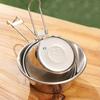 Outdoor Folding Bowl Stainless Steel Camping Bowl Cooking Tableware Hiking Travel Picnic Bowl Utensil