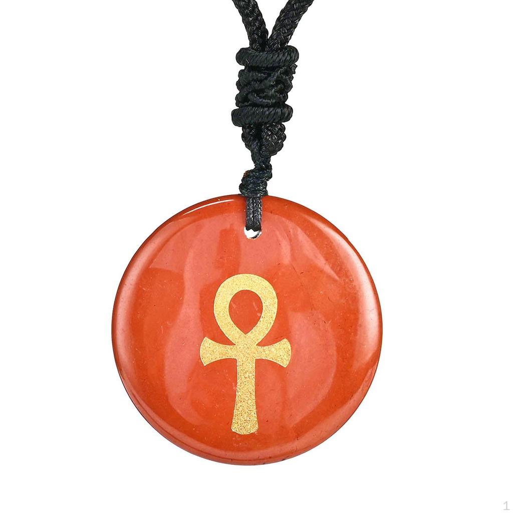 30mm Diameter Round Necklace Pendant Ancient Egyptian Ankh Cross Fashion Jewelry Talisman