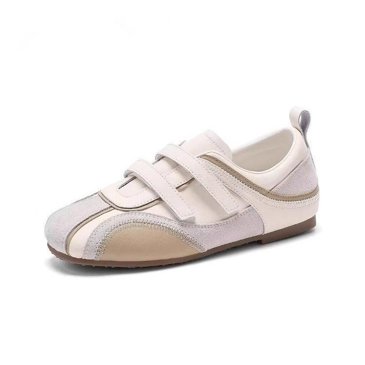 Thick-soled Lightweight Velcro German Training Shoes Women's 2025 Autumn New Fashion Versatile Casual Comfortable Soft-soled White Shoes