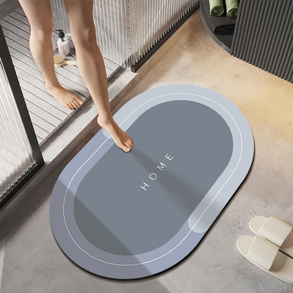 2 Stück Diatomeenerde Badezimmer Badezimmer Bodenmatte Wasserabsorbierend Rutschfest und Schmutzabweisend Teppich Fußmatte