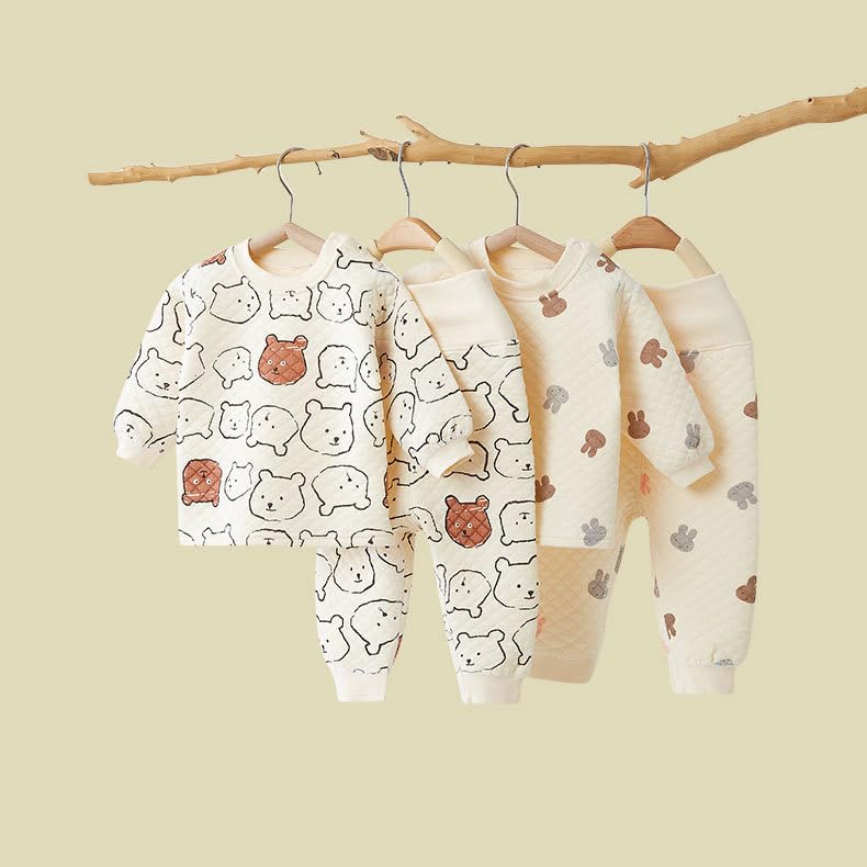 Pajamas Baby Clothes Girls Clothes Belly Wrap Girls Boys Spring Autumn Winter Clothes Thick Cotton Long Sleeve Girls Loungewear Sleepwear Top and