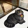 Tappetino da Bagno in Terra Diatomacea a Forma di Gatto Cartone Animato, Assorbente Acqua Antiscivolo Resistente all'Usura Zerbino per Bagno Ingresso WC