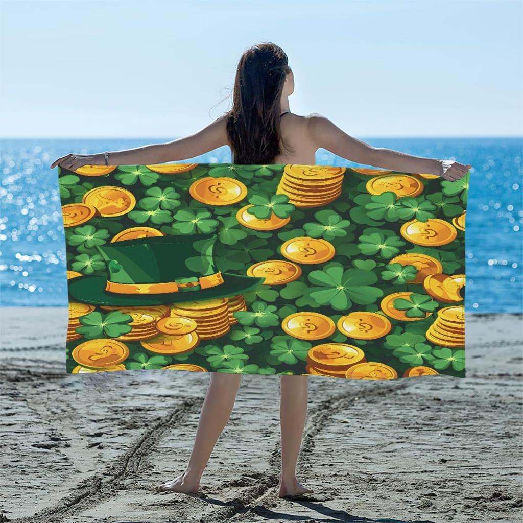 Skull Brightly Colored Flower Beach Towel, Large Microfiber Quick Dry Lightweight Pool Bath Towels Sand Free Beach Blanket for