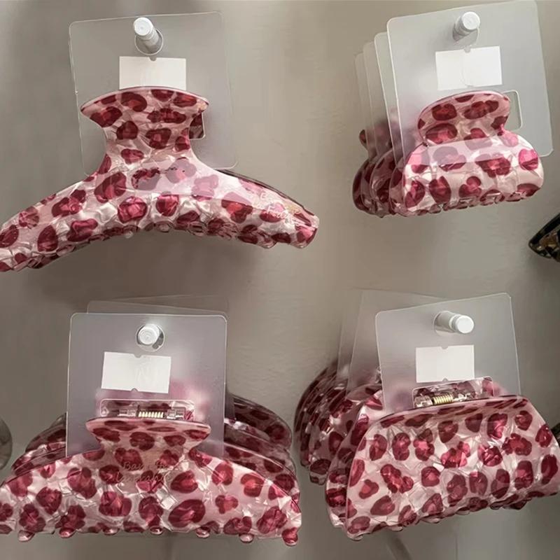 Koreaanse Roze Luipaard Haarklem Hoge Sense Design PVC Haarklem Delicaat Achterkant van het Hoofd Opgestoken Haaienklem Haaraccessoire 2026 Nieuw