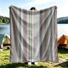 1pc Outdoor Blanket, Camping Mat, Morandi Gray Geometric Stripe Fleece Outdoor Blanket, And Wear-Resistant Camping Picnic Mat, Home Sofa Cover Blanket