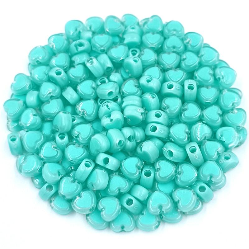 Creative Necklace DIY Spacer Beads Acrylic Beads Heart Shape Sandwich Colorful 50pcs Bracelet Loose Handmade for Jewelry Makeing Charms Transparent