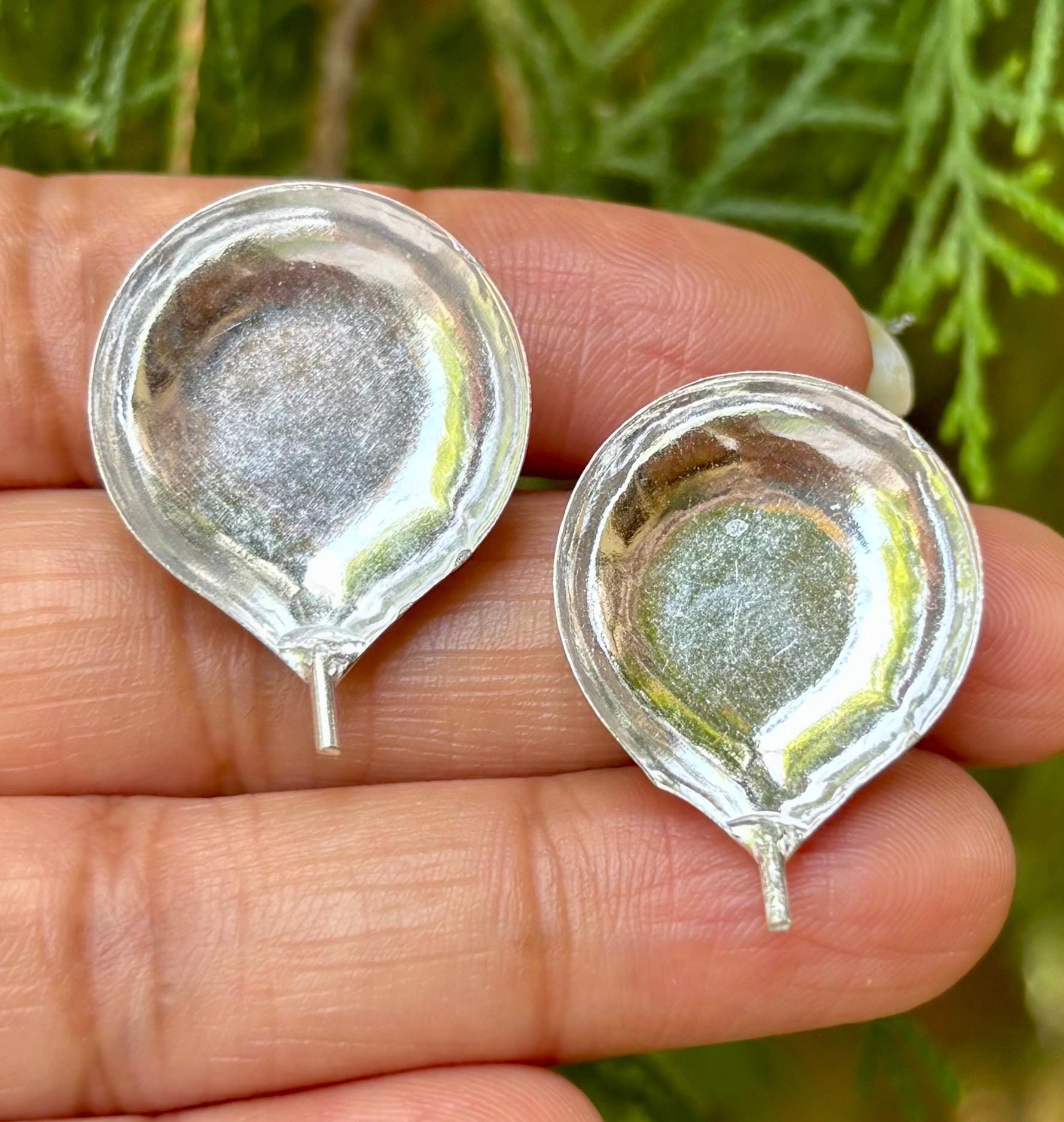 2 Pc 999 Silver Hindu Religious Diya Deepak 2.7 cm Temple Pooja Hindu Religion Free Ship One Size