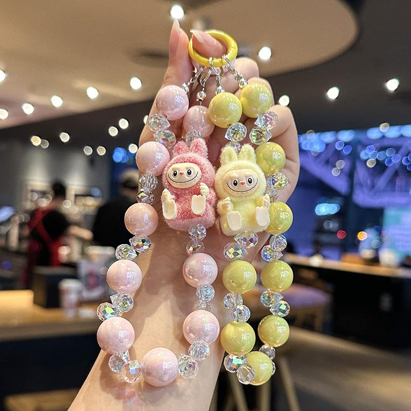 Labub Cartoon Doll Mobile Phone Lanyard DIY Keychain Pendant Student Couple Bag Pendant Small Gift
