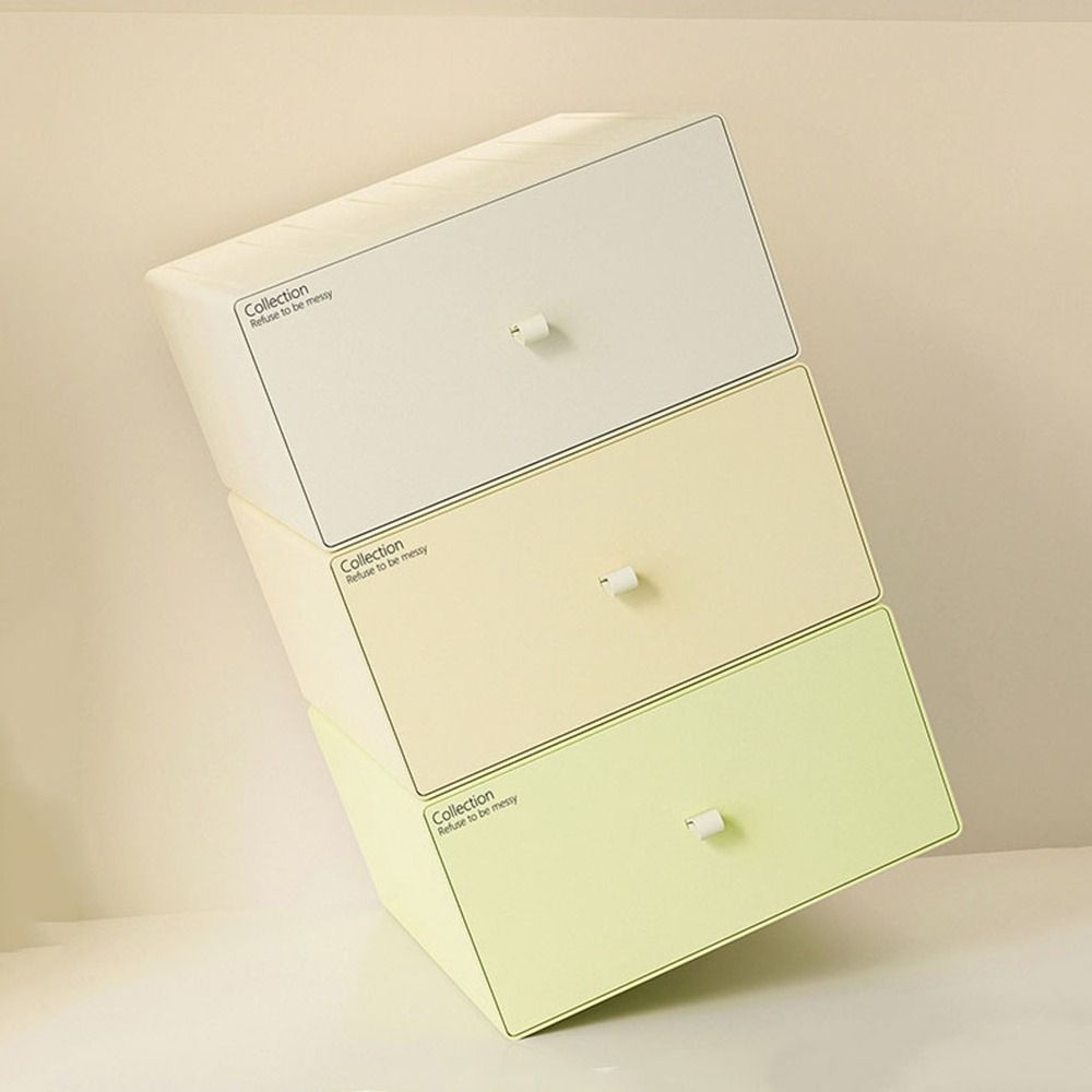 Stackable Cosmetic Storage Box Plastic Makeup Storage Container Stationery Storage Box  Office