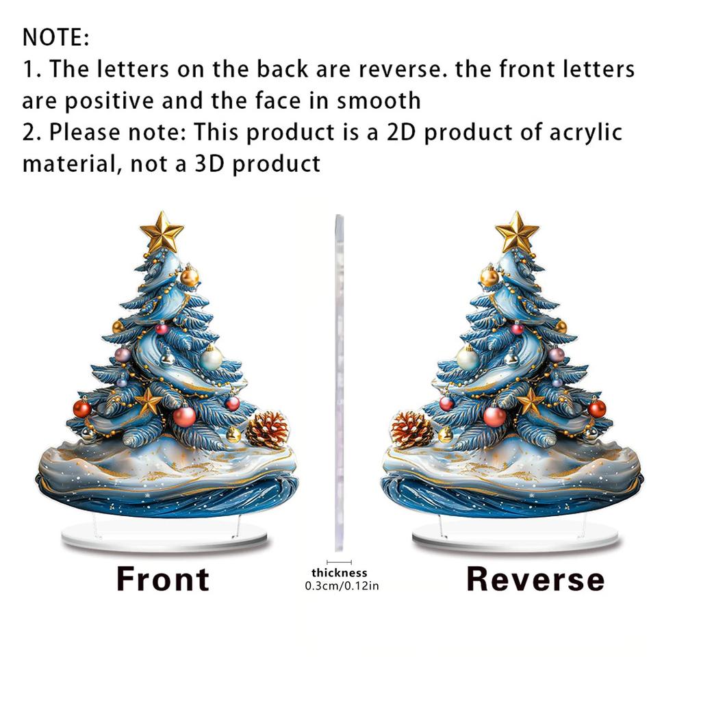2D Flat Acrylic Christmas Color Gift Christmas Tree Home Living Room Holiday Desktop Decoration Assembly Props