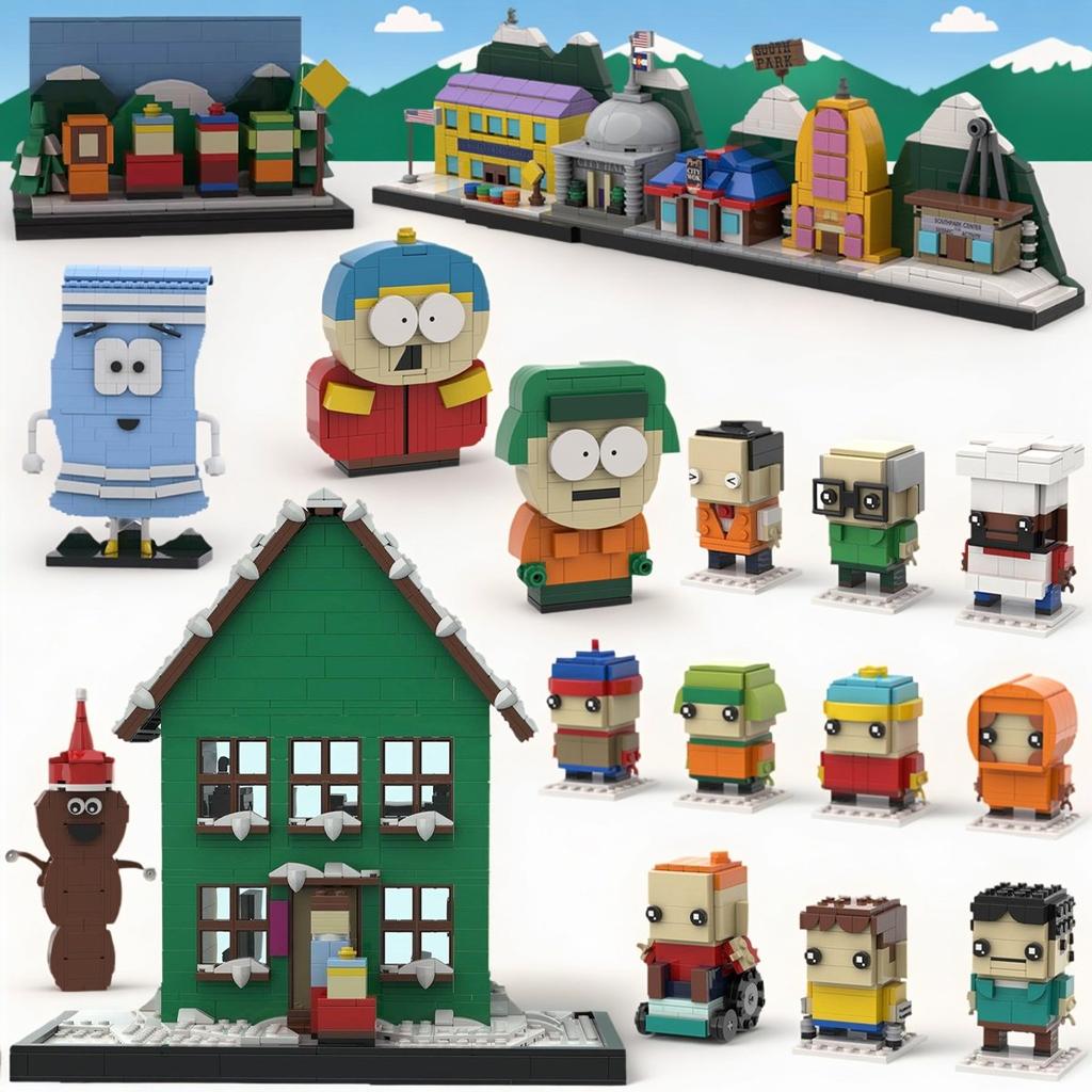 Classico Animato Architettonico Casa di Cartman Parco Skyline Blocchi da Costruzione MOC Stan Kyle Kenny Mini Bambola Modello Giocattoli per Bambini Regalo
