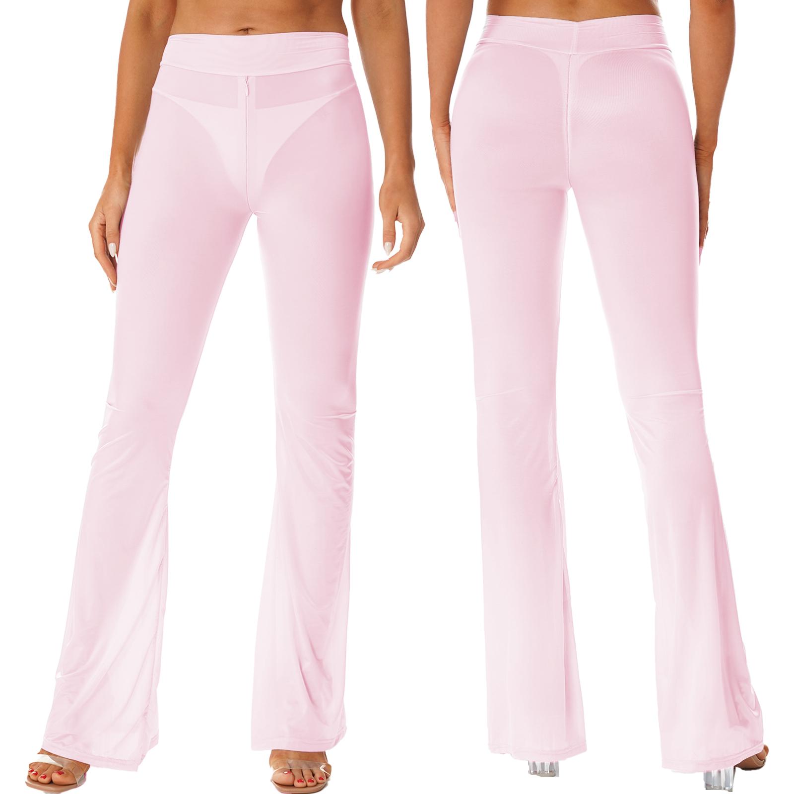 

Жіночі напівпрозорі широкі брюки з високою талією, штани з розкльошем, легінси для тренувань, танцювальних виступів у клубі йоги One Size