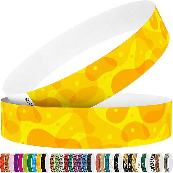 250 Tyvek Wristbands - Colored Paper Wristbands for Events - Red Flame Wrist Bands for Parties, Games, Competitions (red)