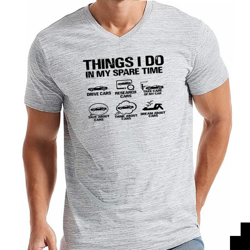 Dinge, die ich in meiner Freizeit mache Lustiges Shirt für Unisex Auto Liebhaber T-Shirts Auto Enthusiast Kleidung Kurzarm Lustiges Papa T-Shirt Homme