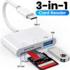 3-in-1 Type C Card Reader Micro SD TF Memory Card Reader External U Disk Adapter for iPhone 15 Serie Laptop Tablet OTG Converter
