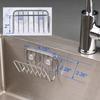 Stainless Steel Suction Cup Sponge Holder Durable Rustproof Drain Caddy Kitchen Sink Organizer for Daily Kitchen Cleaning Tool Storage