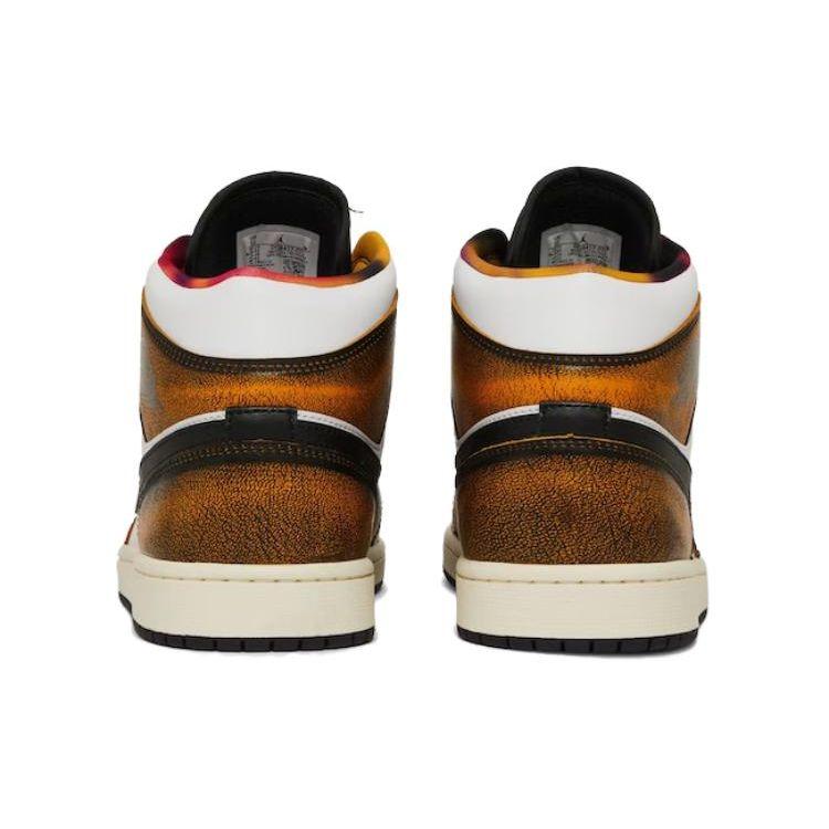 Air Jordan 1 Mid SE Wear-Away - Taxi Men Sneakers Black White Sail DQ8417-071