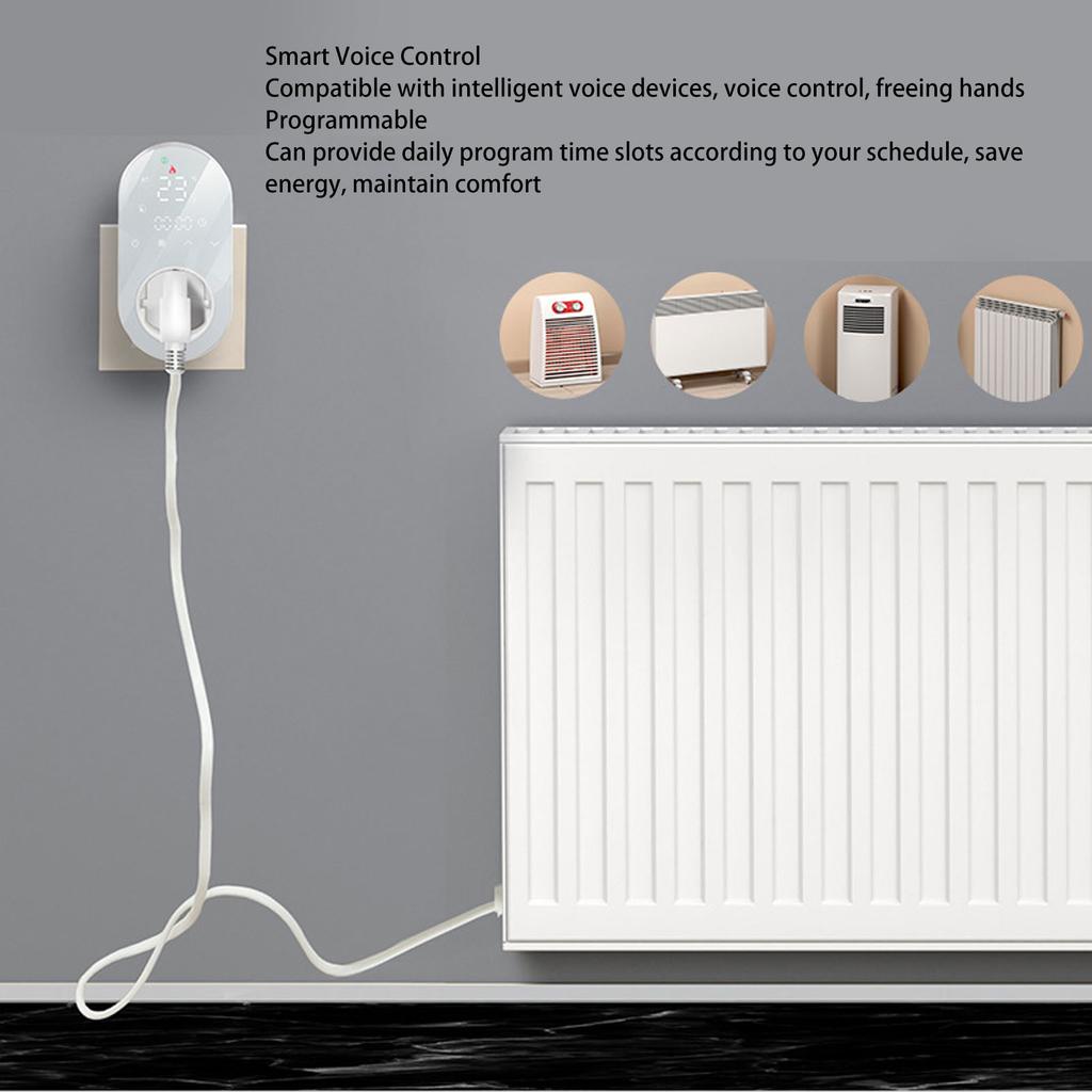 LED Digital Temperature Control Socket Programmable Plug in Thermostat Controlled Outlet for AC Floor Hting 16A