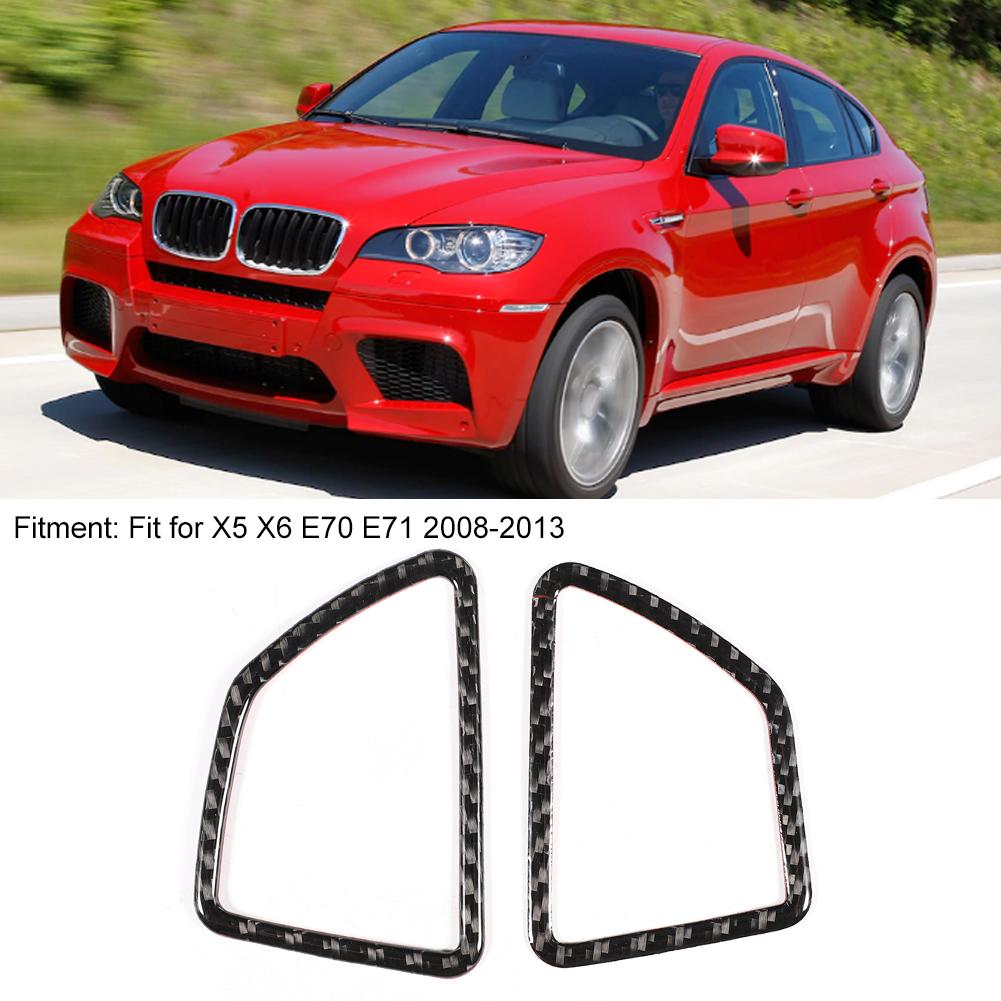 2pcs Left Drive Carbon Fiber Dashboard Air Vent Panel Cover Trim Decoration Fit for X5 X6 E70 E71 2008 2013