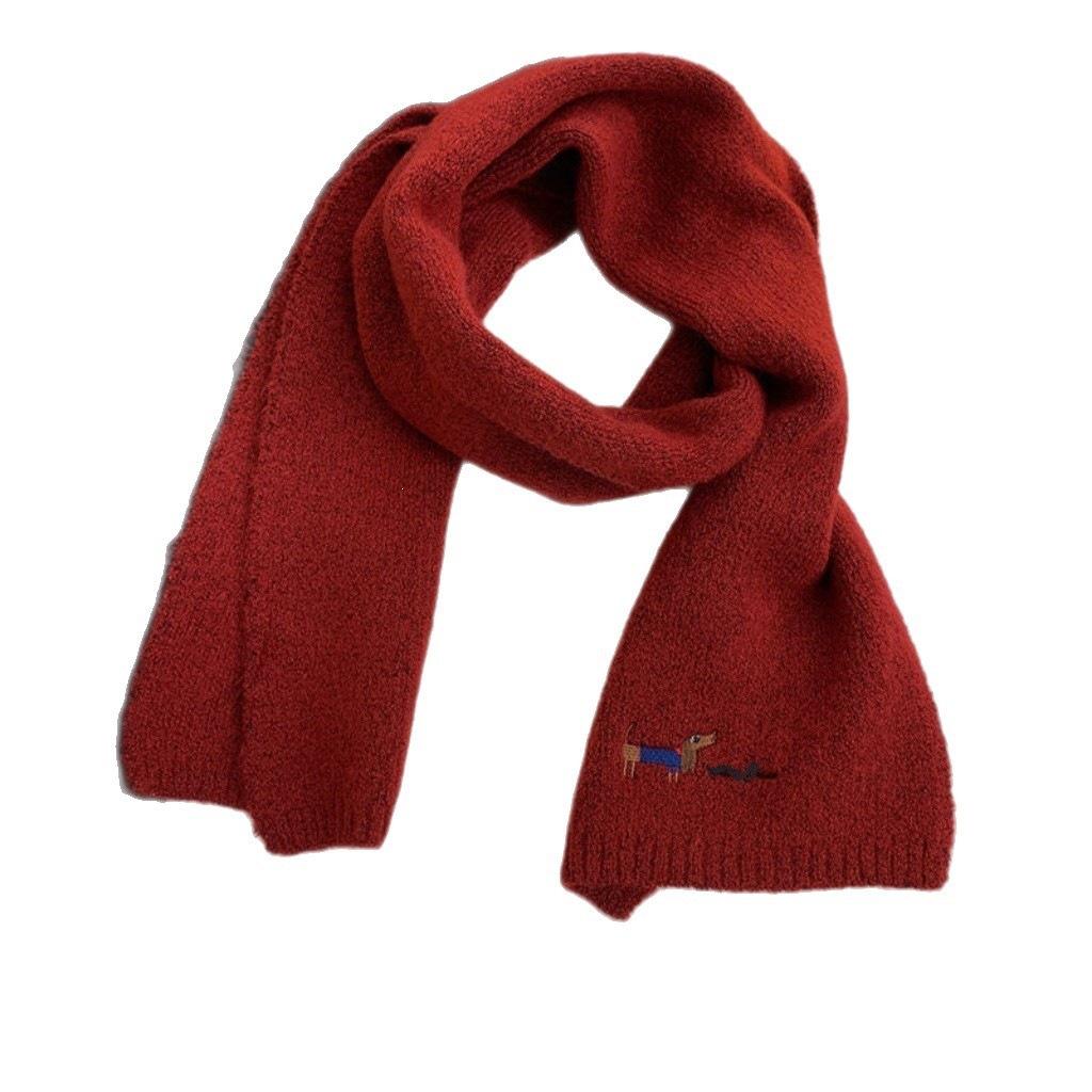 Korean cute puppy thorn couple solid color knitted scarf women's winter new versatile warm scarf